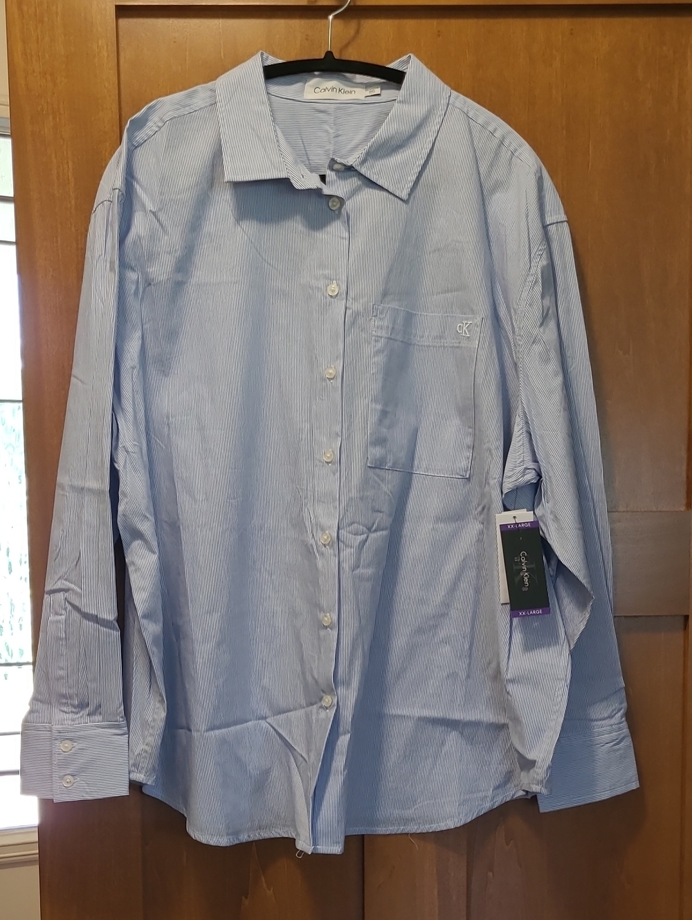Calvin Klein Pale Blue Pinstripe Dress Shirt